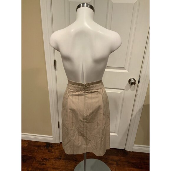 BCBG Max Azria Tan W/ Black & Red Striped A-line Skirt , Size 6 - Picture 6 of 7